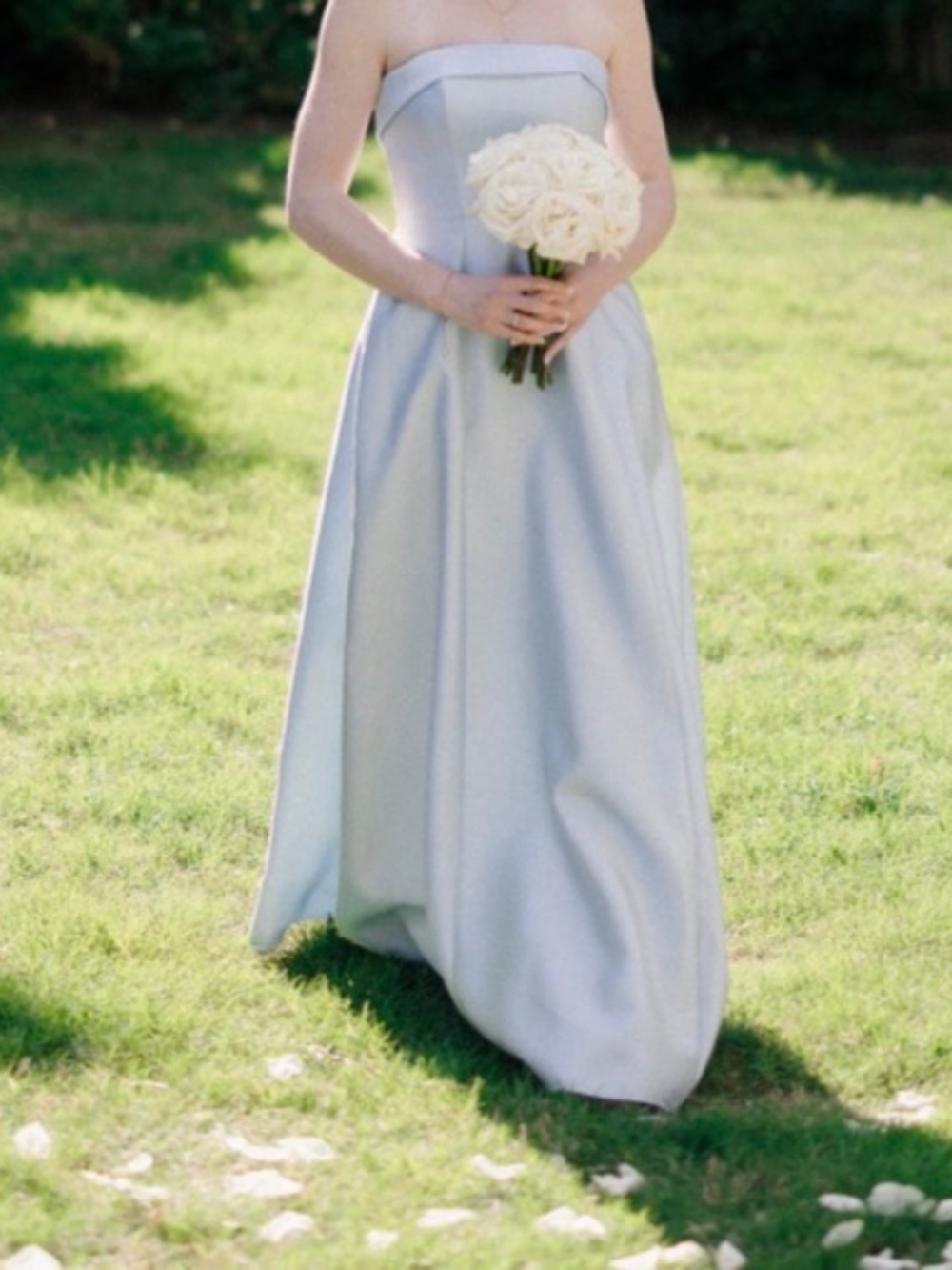 Alfred Sung strapless bridesmaid dress MIST